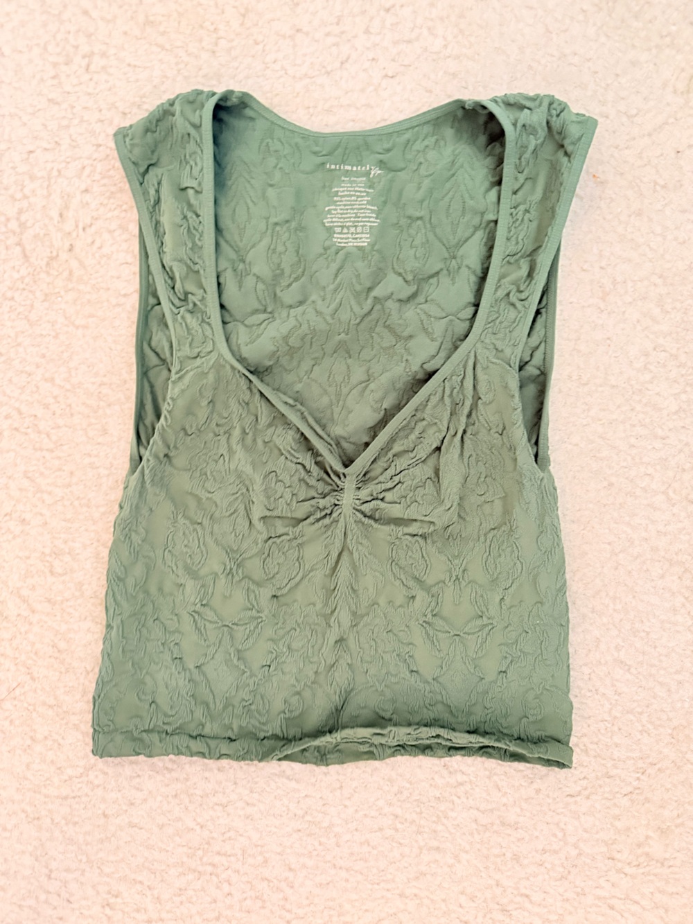 Free people cropped green tank with designs